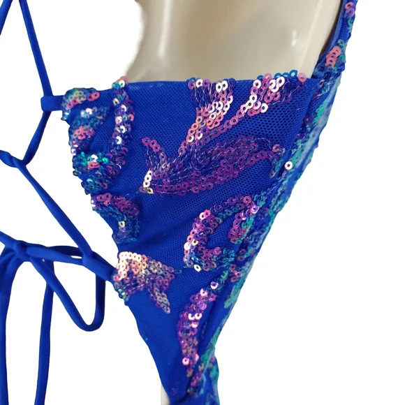 Windsor Blue and Pink Sequin Backless Dress - Picture 7 of 10